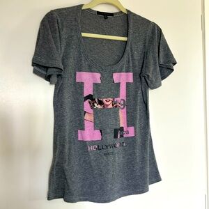 Anthropologie Hollywood Made No 9 Flutter Sleeve Shirt Small Grey